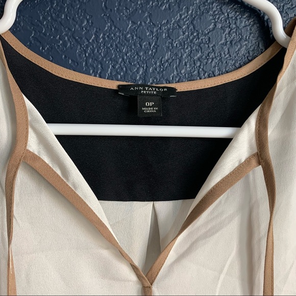 Ann Taylor size 0 petite color block blouse - Picture 2 of 4